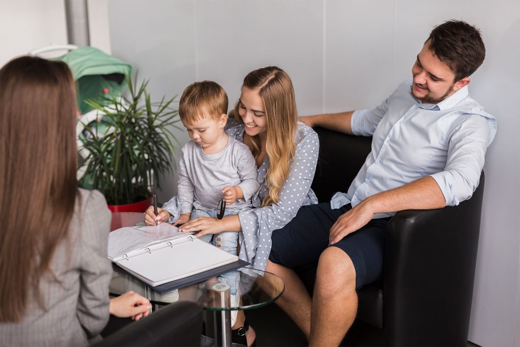 Adorable little kid signing contract